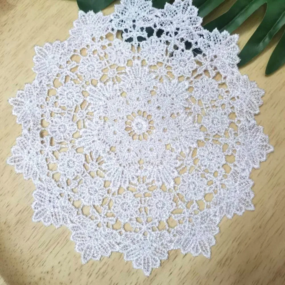 Embroidery Luxury Crochet Doilies Coffee Mug Christmas Decoration Kitchen Table Mats Dinning Cup Placemats For Dinning Table Pad