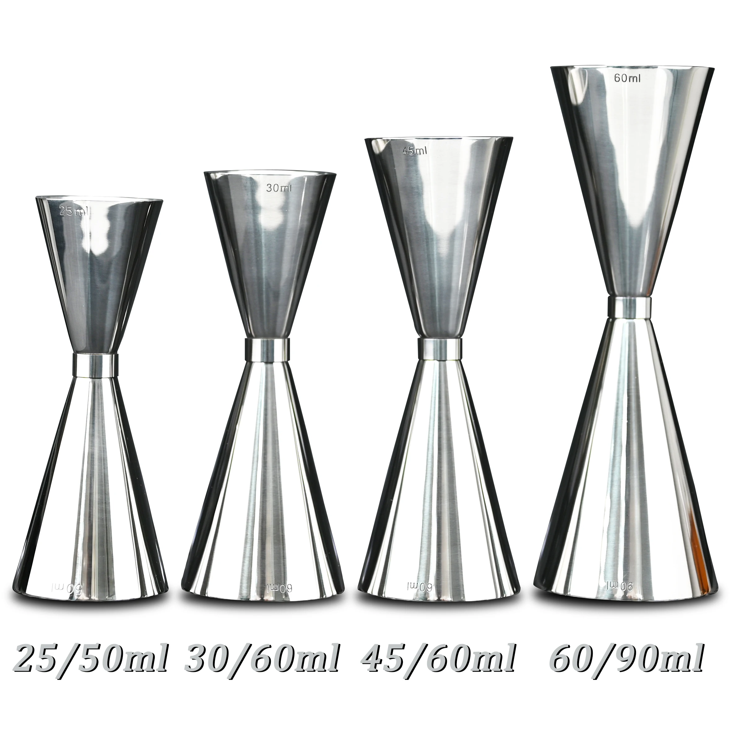 Anillo de Plata de Acero Inoxidable, Doble Jigger para Cócteles, Taza Medidora de Licores para Bar en Casa, Fiesta, Club, Accesorios y Herramientas de Bar