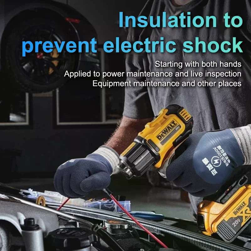 

1 Pair Withstanding Voltage 1000V Rubber Insulation Glove For Electrical Maintenance Home And Construction Insulating Gloves