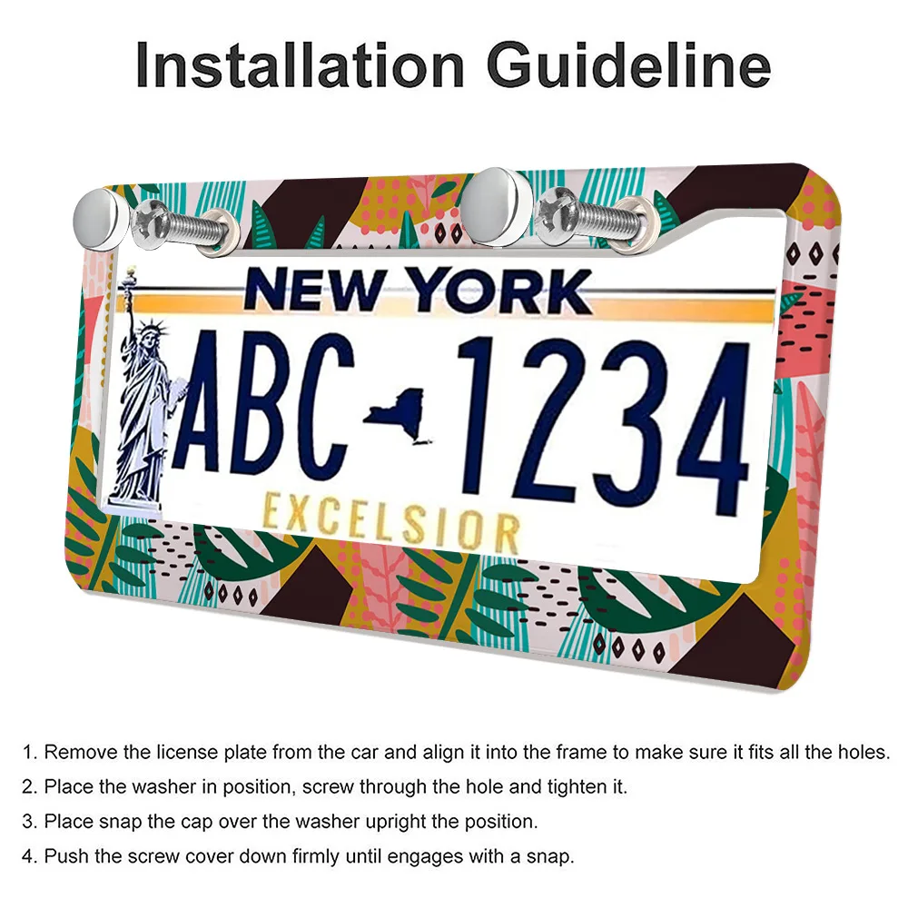 Universal Aluminum Alloy US Car License Plate Frame Cover Accessories For Volkswagen VW Golf 7 MK7 Golf 8 Mk8 Tiguan MK2 Polo - view 2