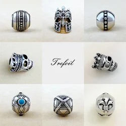 Beads Skull Knight Lily 925 Sterling Silver Fit Bracelets Necklace New Rebel Street Ethnic Jewelry Accessories Karma Charms