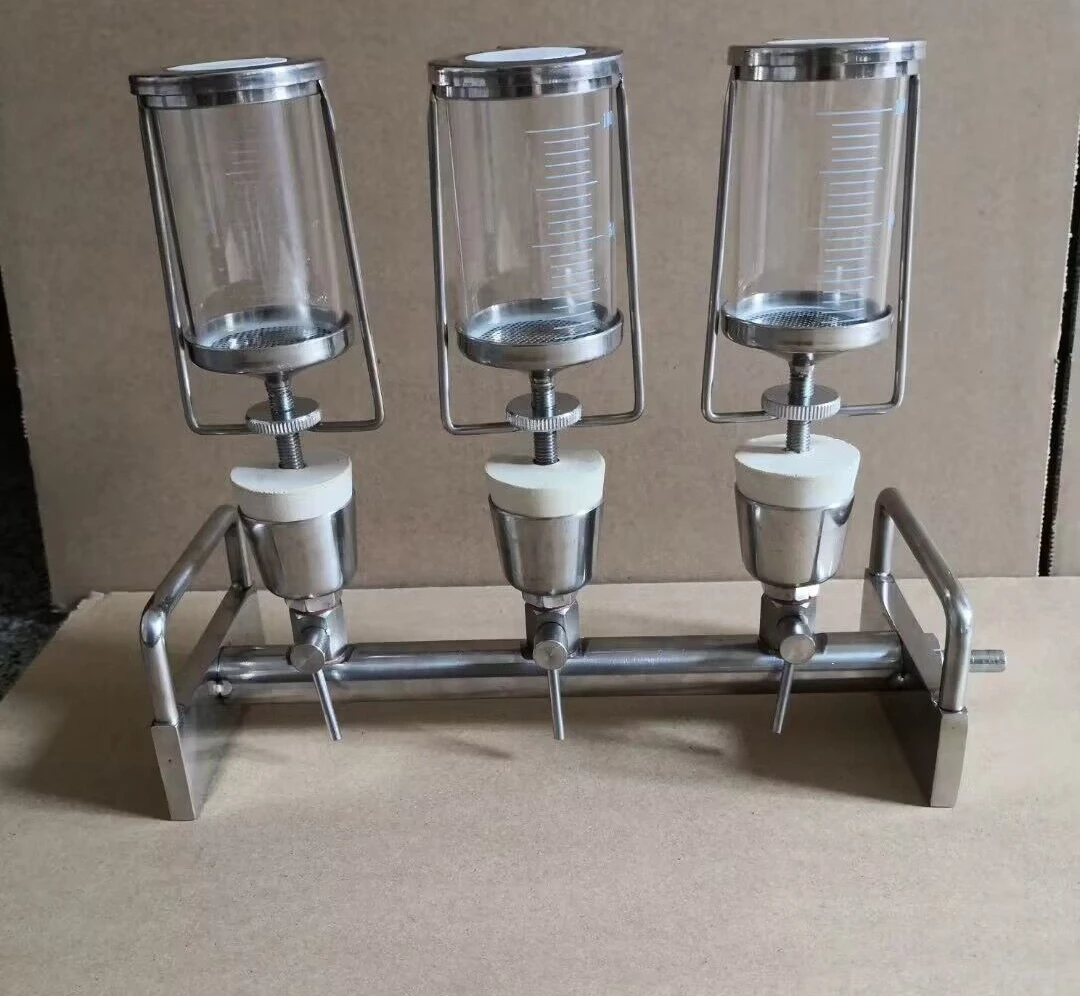 Multiple Glass Suction Filtration Device,Three ports,Rubber Stopper Connectors