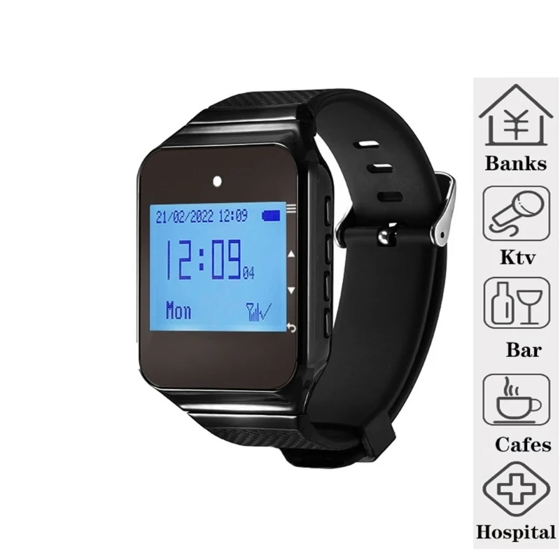 Alarma muñeca emergencia impermeable para cuidadores edad avanzada receptor reloj plástico