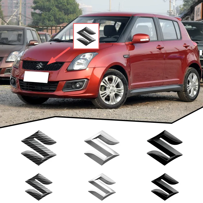 Car Styling Logo Cover Front Grille Badge Rear Trunk Emblem Decal For Suzuki Swift SX4 Grand Baleno Jimny Vitara Auto Accessorie