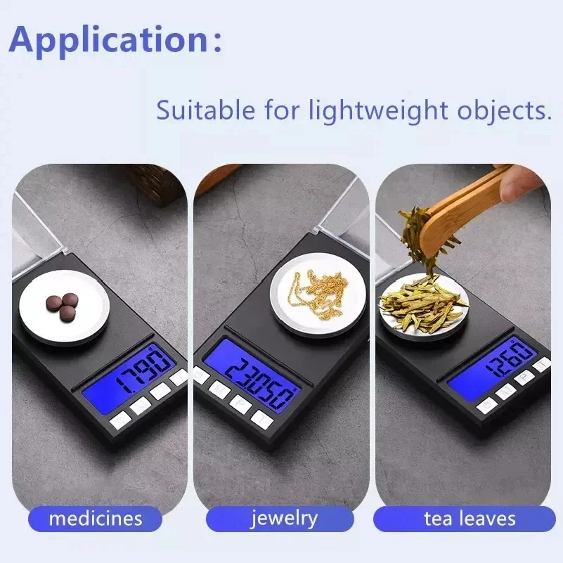 Small Experimental Electronic Balance Scale 0.001g Weighing Powder Medicine Milligrams Diamond Carat Mini Jewelry Gold Portable