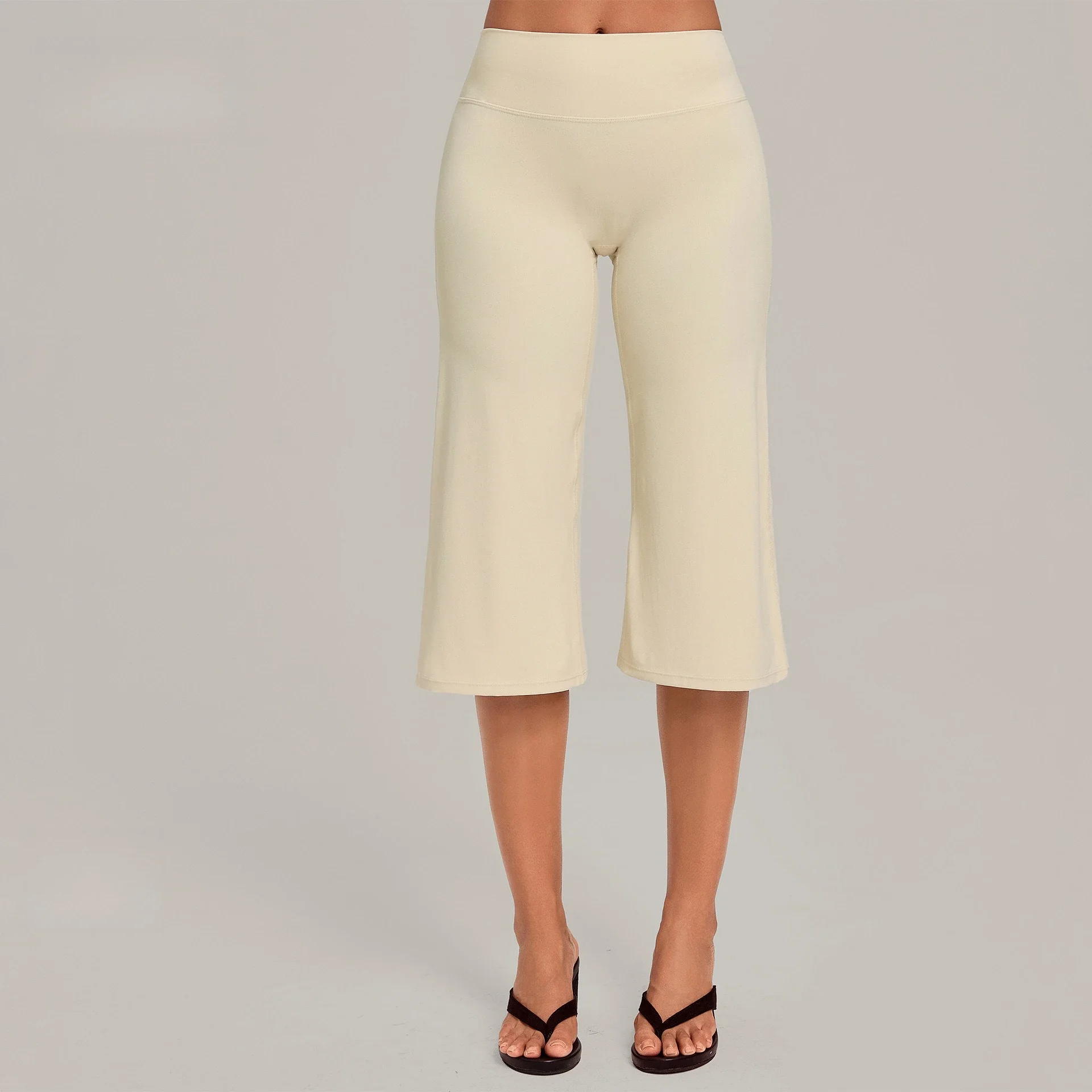 Straight-leg Yoga Calf-length Pants Loose Tummy Control High Waist Hip Lift Quick-drying Running Fitness Women Mid-length Pants