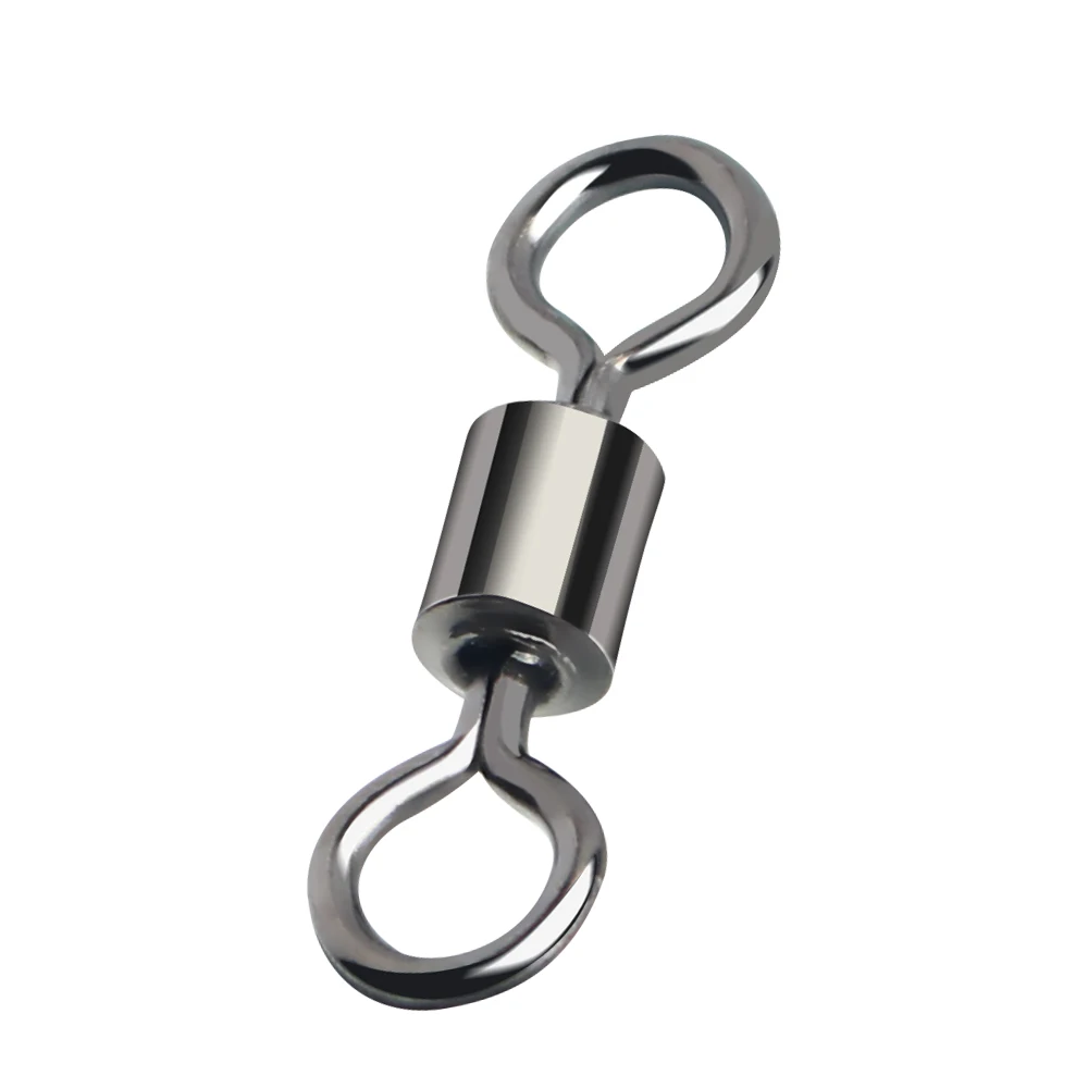 DNDYUJU 50 stücke Lager Wirbel Angeln Stecker Edelstahl Karpfen Angeln Zubehör Snap Angelhaken Köder Solide Ring Tackle
