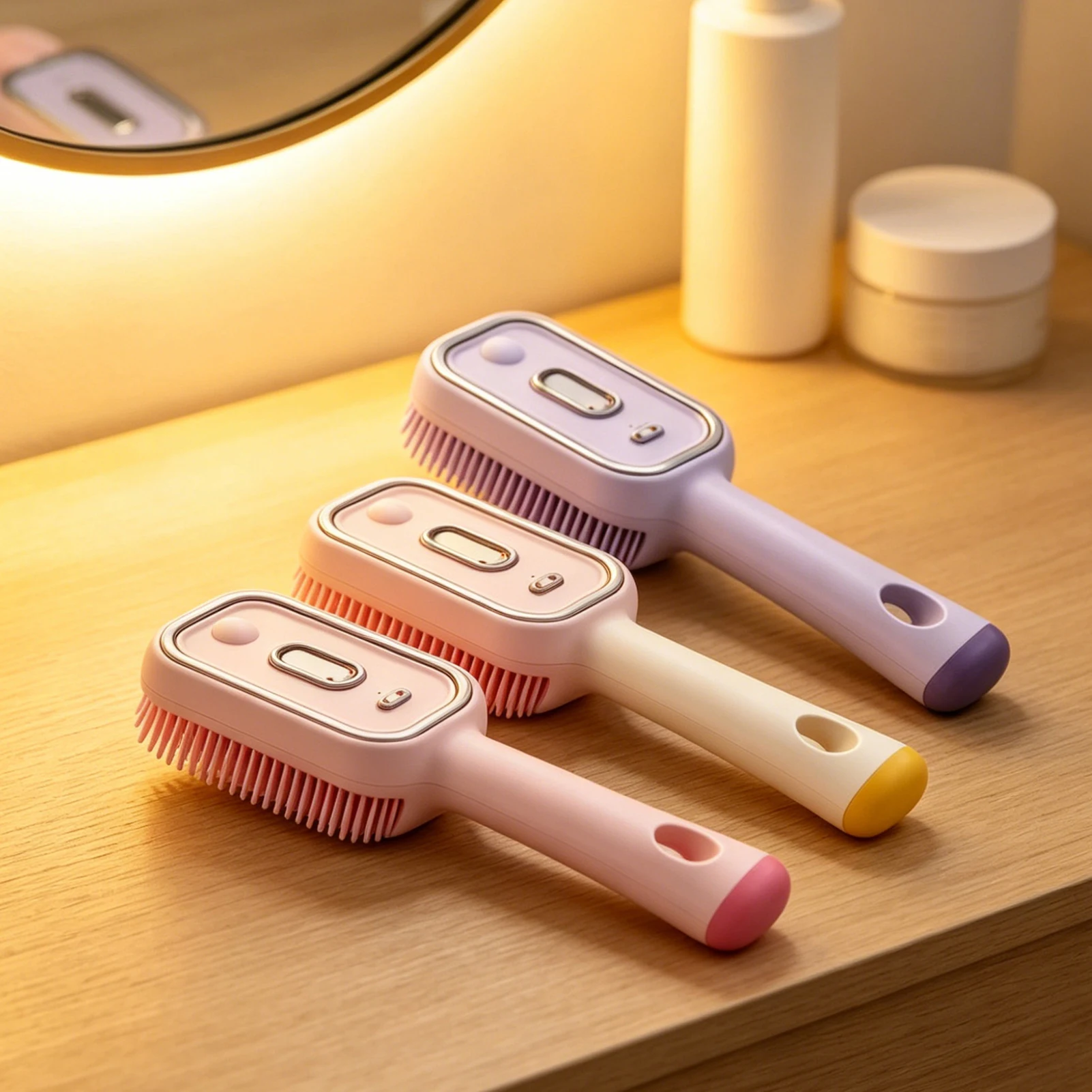 Electric Spray Airs Cushion Massage Comb,Scalp Massager Detangling Anti Static Comb,Rechargeable Detangling Steams Hair Brush