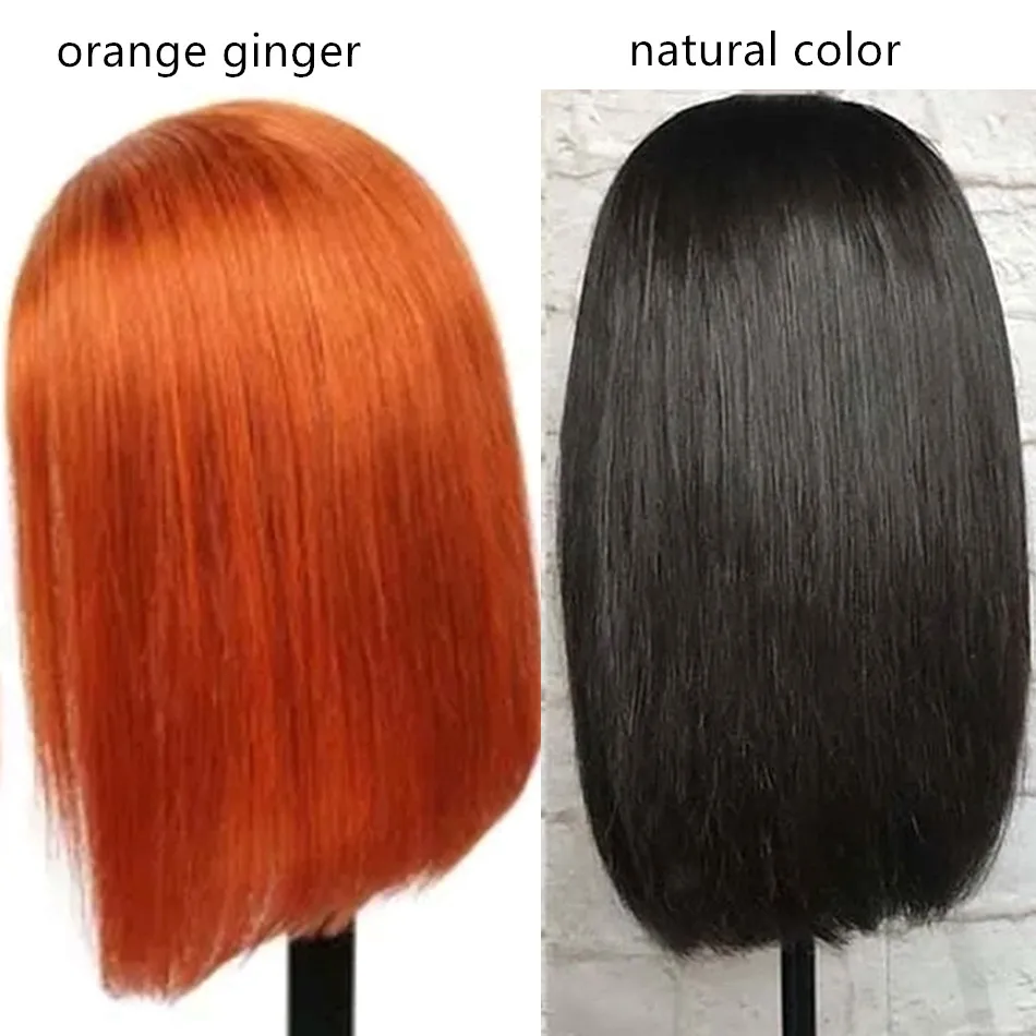 Ginger Bob Lace Frontal Wig 13x4 Lace Frontal Wig Colored Human Hair Wigs Lace Front Short Bob Human Hair Wigs Pre Plucked 4x4