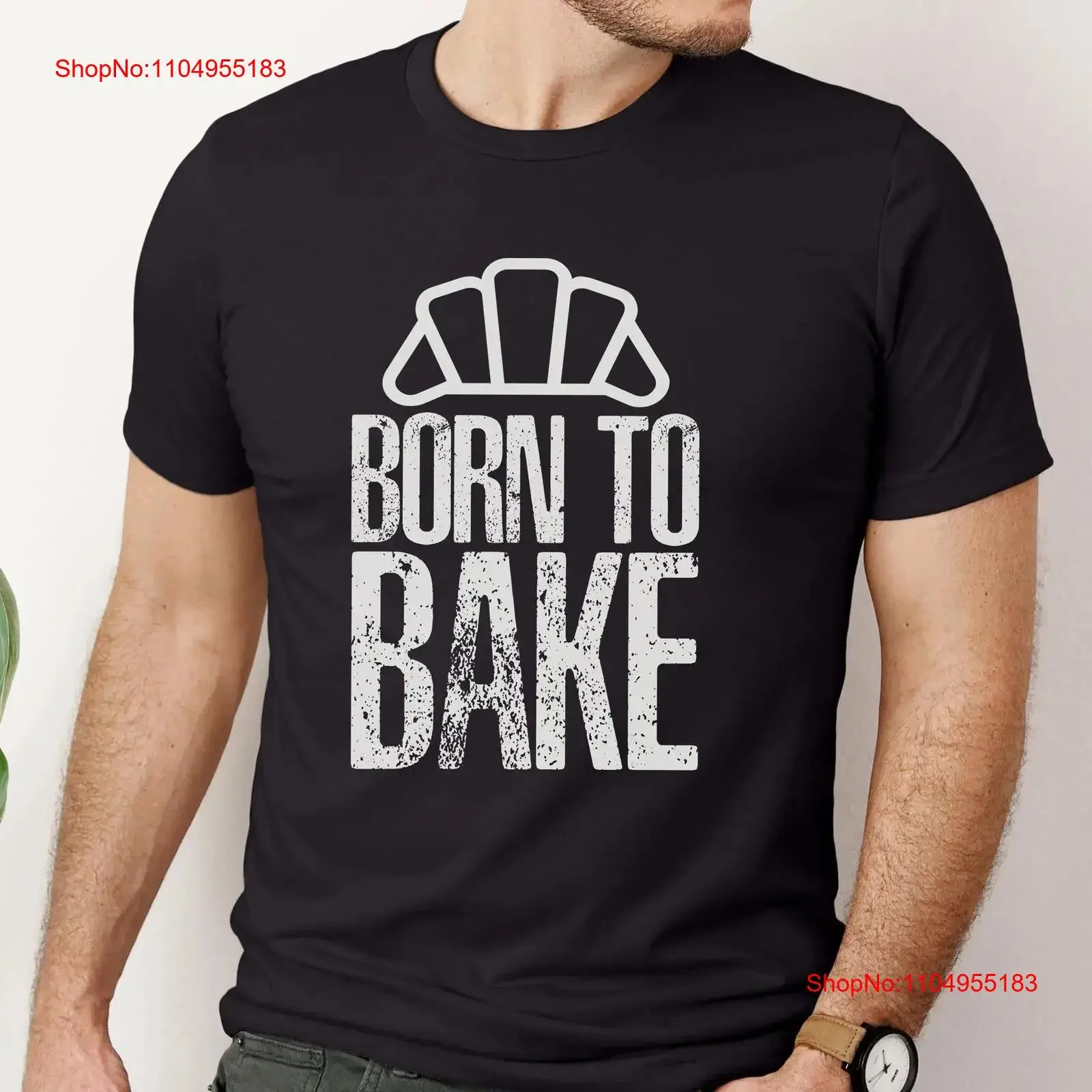 Camiseta bonita nacida para hornear para panadero, croissant para hornear, cada comida que te hace mamá cocinar, gráfico vintage lavado