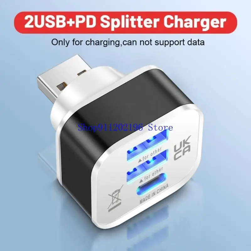 

P82A CAR USB -зарядка Extender 3 Port расширенные аксессуары для разветвления USB -разветвления