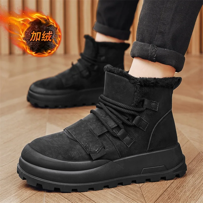 Loafers Buty zimowe dla mężczyzn Sport i rekreacja Ciepłe kostki Dodaj aksamitne buty dla mężczyzn Modne męskie trampki Miękkie i wygodne — zdjęcie 4