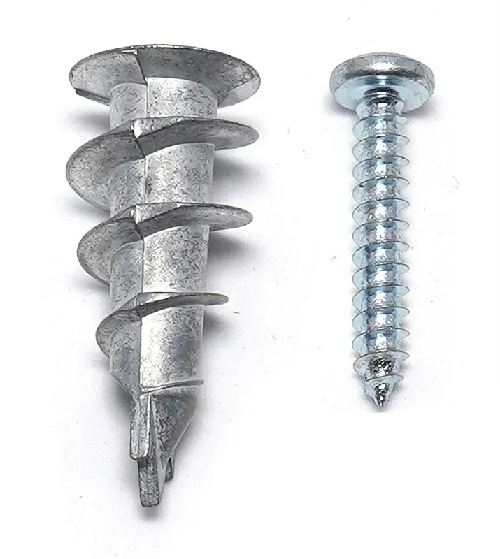 25/50 Sets Self-Drilling Drywall/Hollow Wall Anchor Kit with Screws Zinc Alloy Wall Plug with Tapping Screw Drywall Bolt