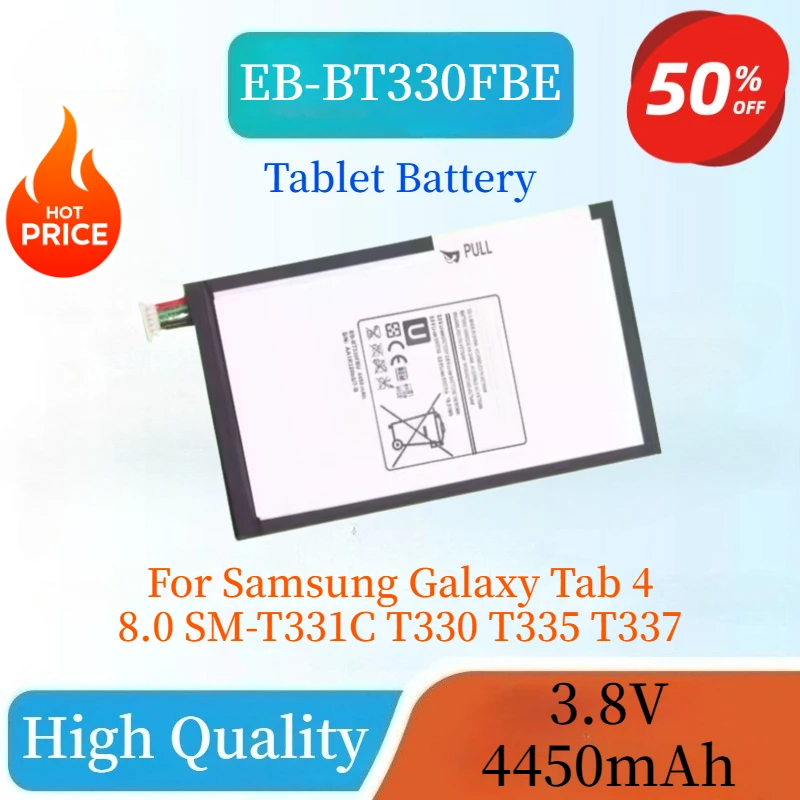 

High Quality EB-BT330FBE 3.8V 4450mAh Replaceable Tablet Battery For Samsung Galaxy Tab 4 8.0 SM-T331C T330 T335 T337 Brand New