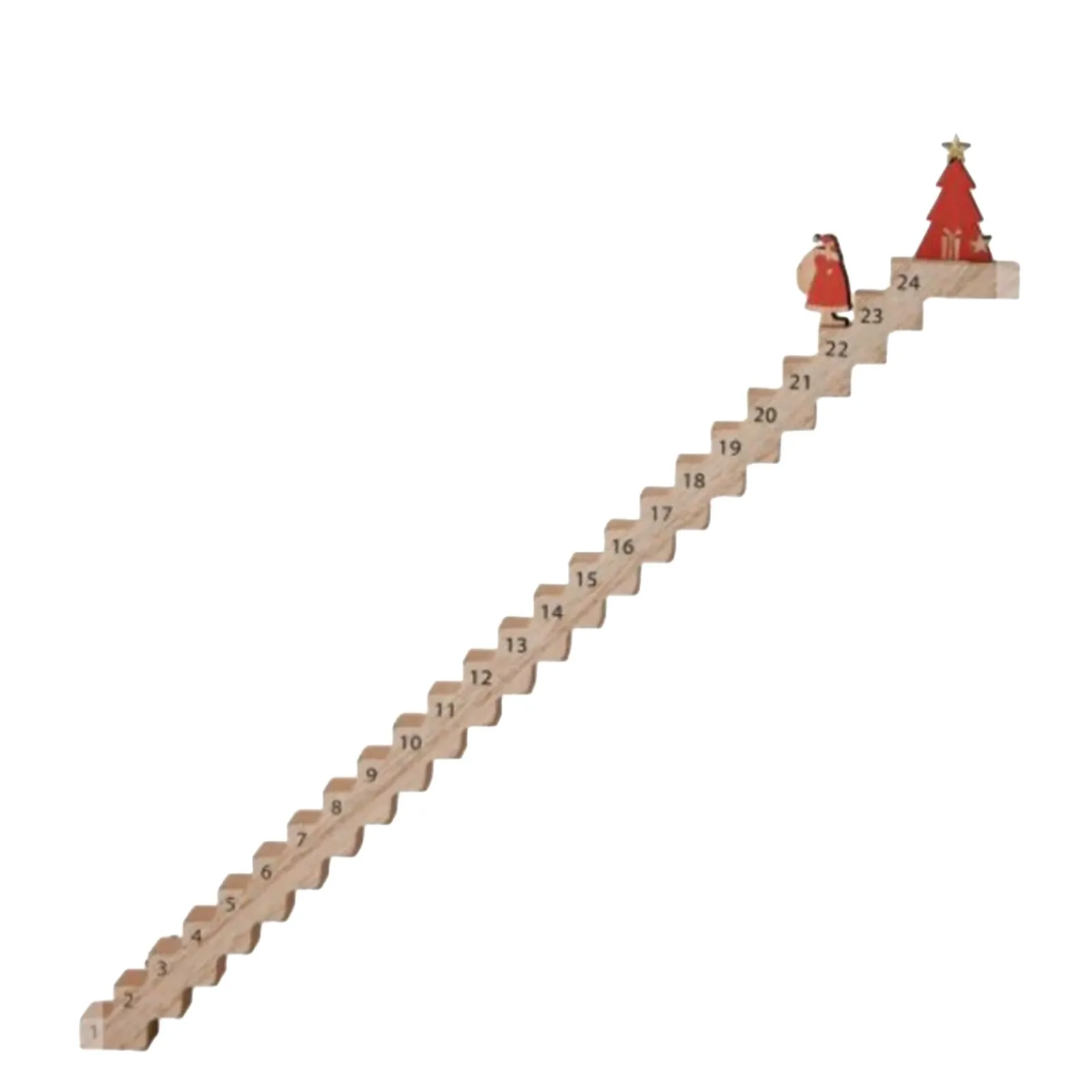 Reloj de cuenta regresiva El anciano escalar La escalera Cuenta regresiva Calendario de Adviento de Navidad Fiesta decorada con temporizador deslizante de madera