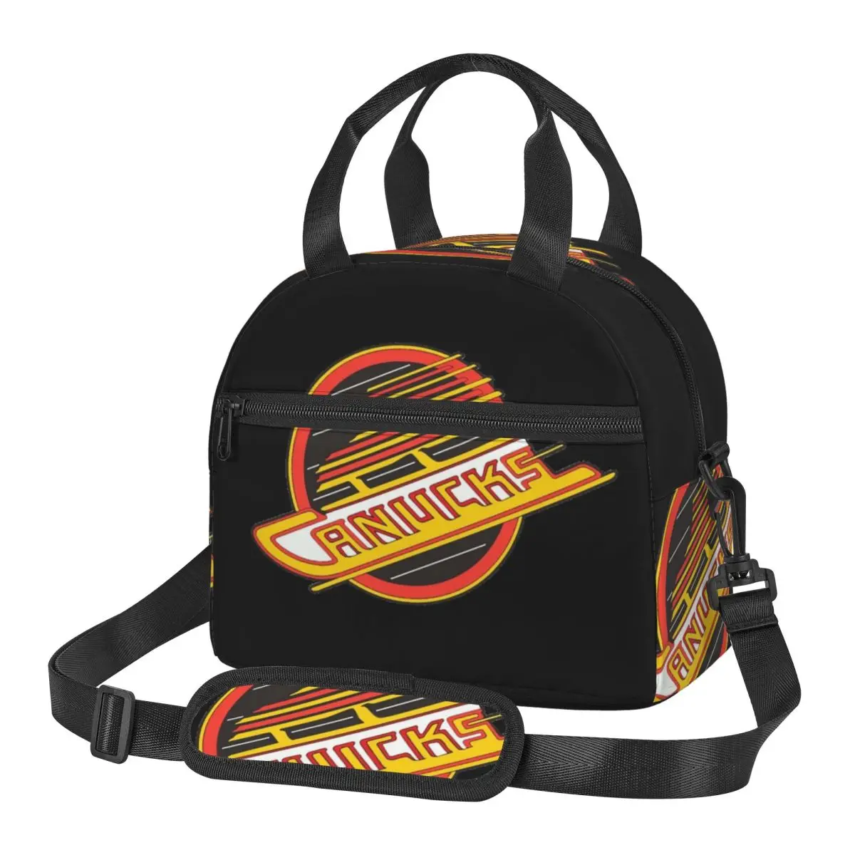 

Vancouver Hockey - Термосумка для обедов в стиле ретро с символикой Canucks, изолированная, для школы, пикника, хранения продуктов, термосумка-холодильник для еды