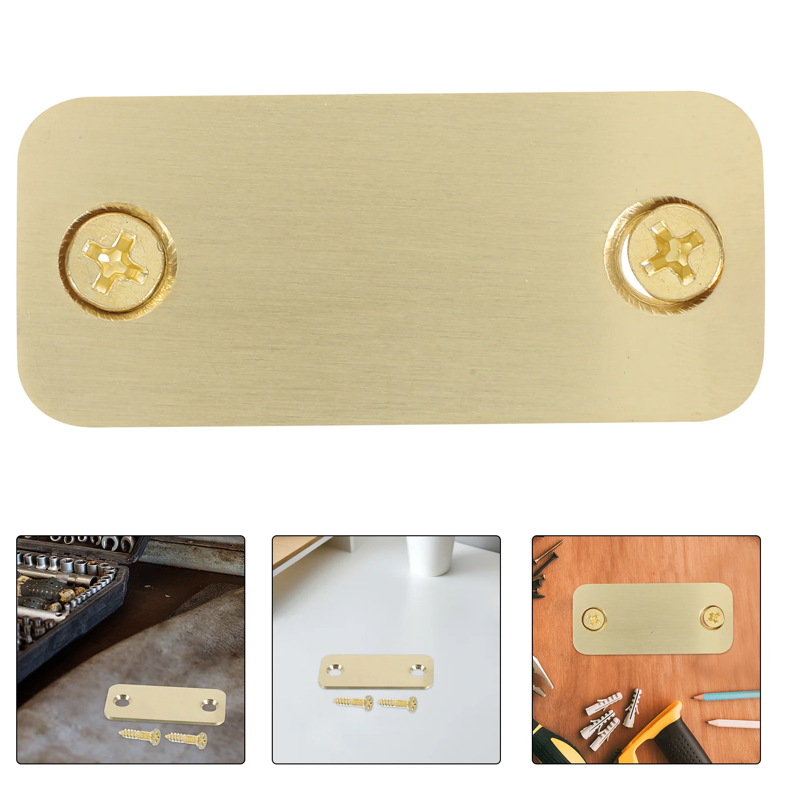 

1Set Door Edge Filler Plate Repair Cover for Door Lock Hole Durable Strike Plate Easy Installation for Interior Exterior Doors