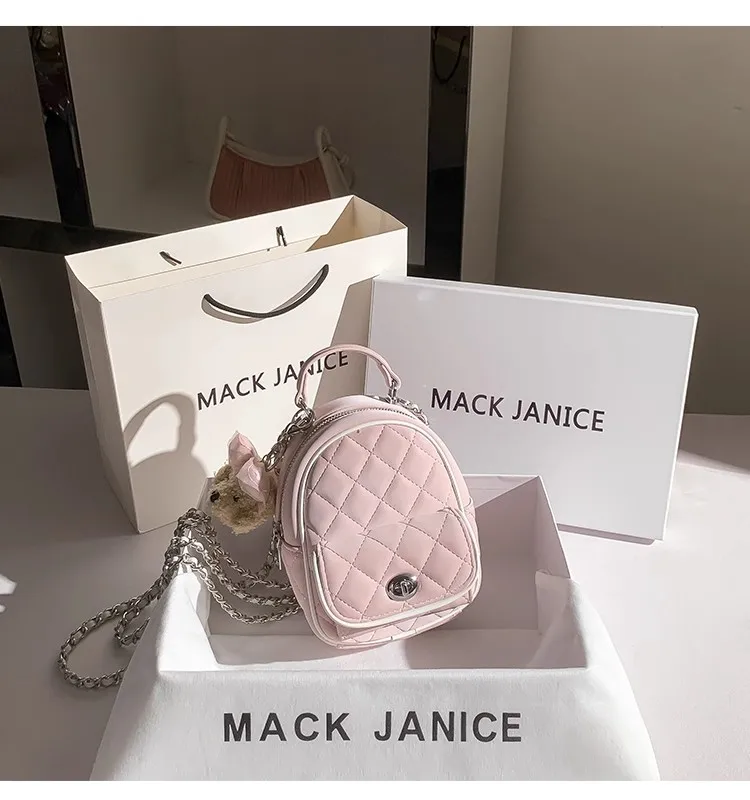 

Solid Color Fashion Backpack Diamond Lattice Shoulder Bag High Quality Textured Women Handbag Female Clutch Purse Crossbody Bag