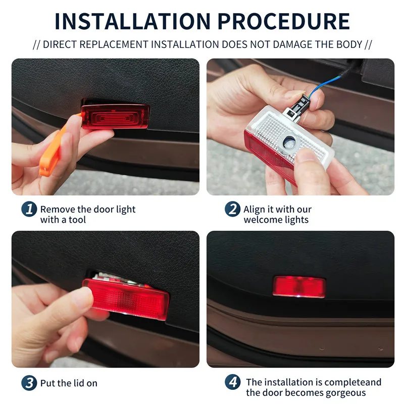 2Pcs LED Projector Lamp Car Door Light Accessories For Mercedes Benz A B C M ML GLE GLC GLA GLS E Class W176 W205 W166 W212 X253