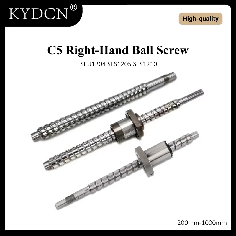 C5 Ballscrew Right Hand Thread Grinding SFU1204 SFS1205 SFS1210 High Precision CNC Linear Motion Screw Rod Set with Nut