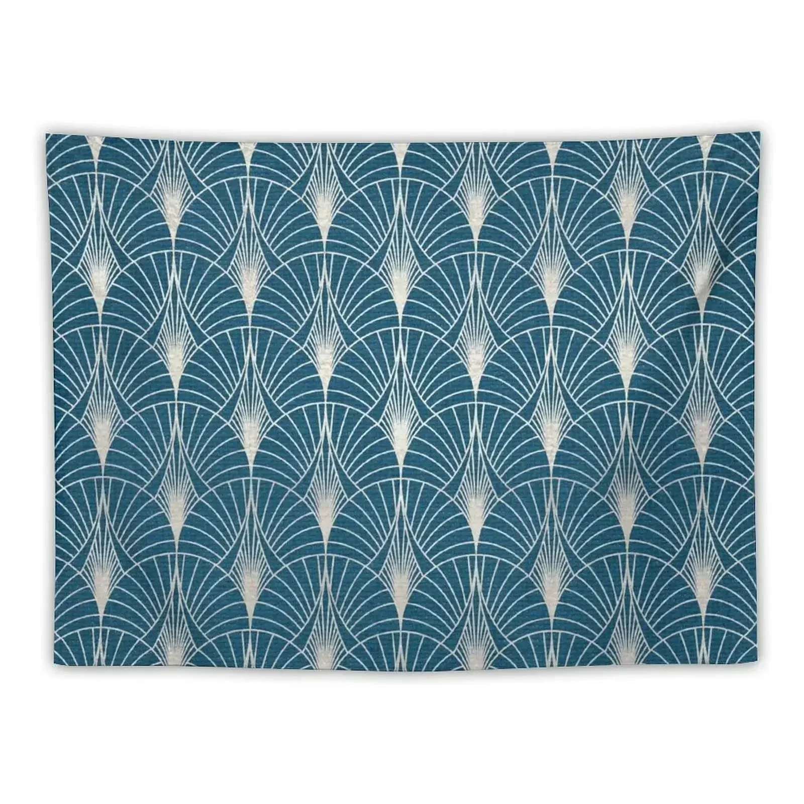 

(Faux) Turquoise and (Faux) Silver Art Deco Pattern Tapestry Room Decoration Aesthetic Christmas Decoration Wall Deco Tapestry