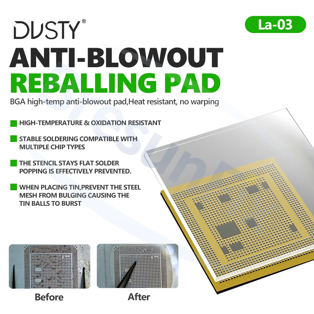 MECHANIC La-03 Anti-Blowout Reballing Pad for Mobile Phones Tablets Computers Mainboard BGA Chip Soldering Anti-Blowout Tool