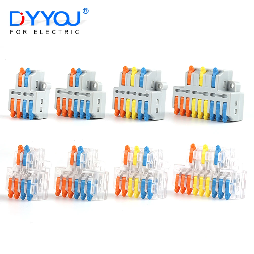 10/25/50/100Pcs Fast Universal Compact Wire Connector 2 in 4/6 Out 3 in 6/9Out Splitter Plug-in Splicing Terminal Block 28-12AWG