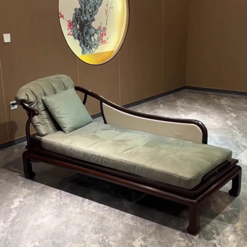 

Ebony light luxury concubine chair all solid wood new Chinese modern simple concubine couch end of bed stool reclining chair