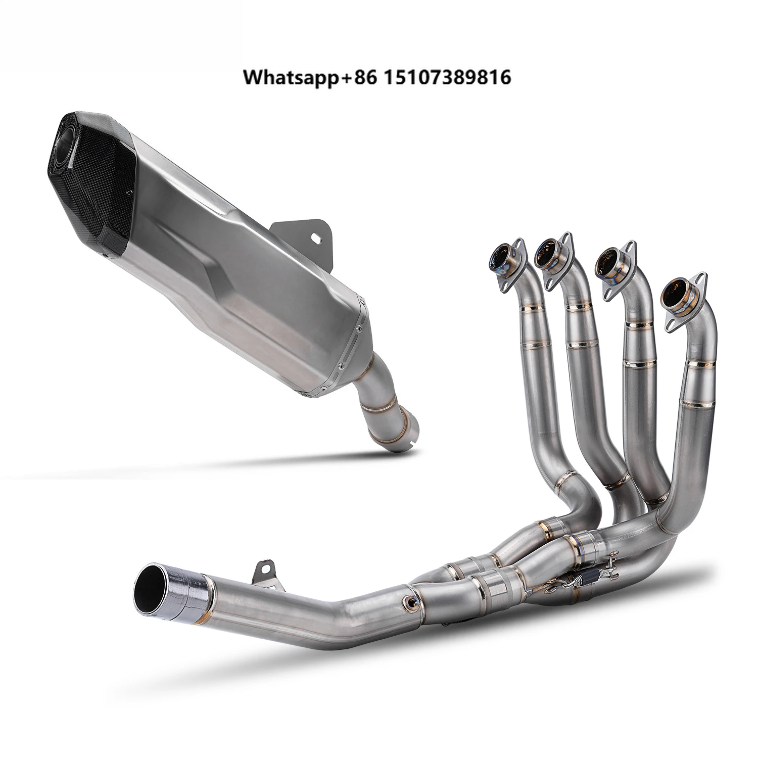 

H2 ZH2 SE AK Motorcycle Exhaust System Header Collector Ti Front Pipe Muffler 2021-2023