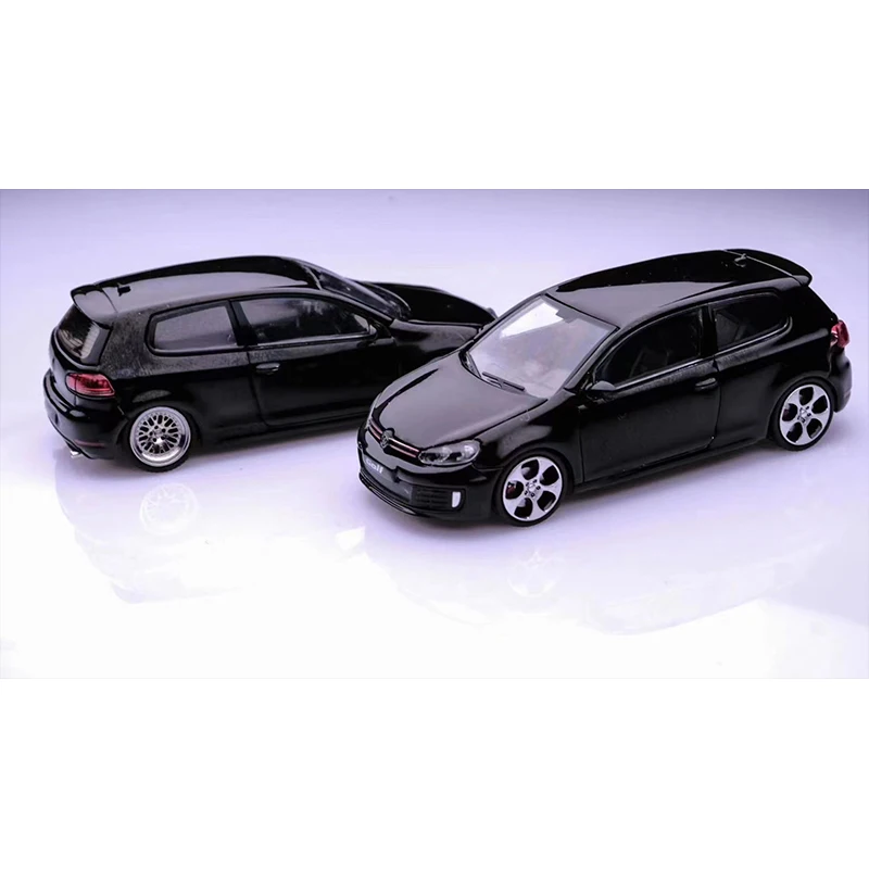 Maxwell In Stock 1:64 Golf GTI MK6 VI Openable Hood VAG BBS Diecast Diorama Car Model Collection Miniature Toys