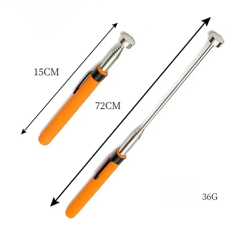 

New Magnetic Retractable Pickup Orange Suction Iron Rod Portable Multifunctional Extractor Pen Clip Automotive Repair Tools