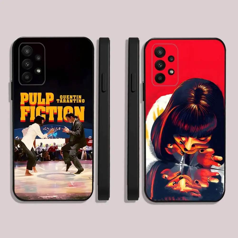 

Film P-Pulp F-FictionS Phone Case For Samsung S25,23,22,30,24,10,9,Ultra,Plus,Lite,FE,5G Black Soft Case