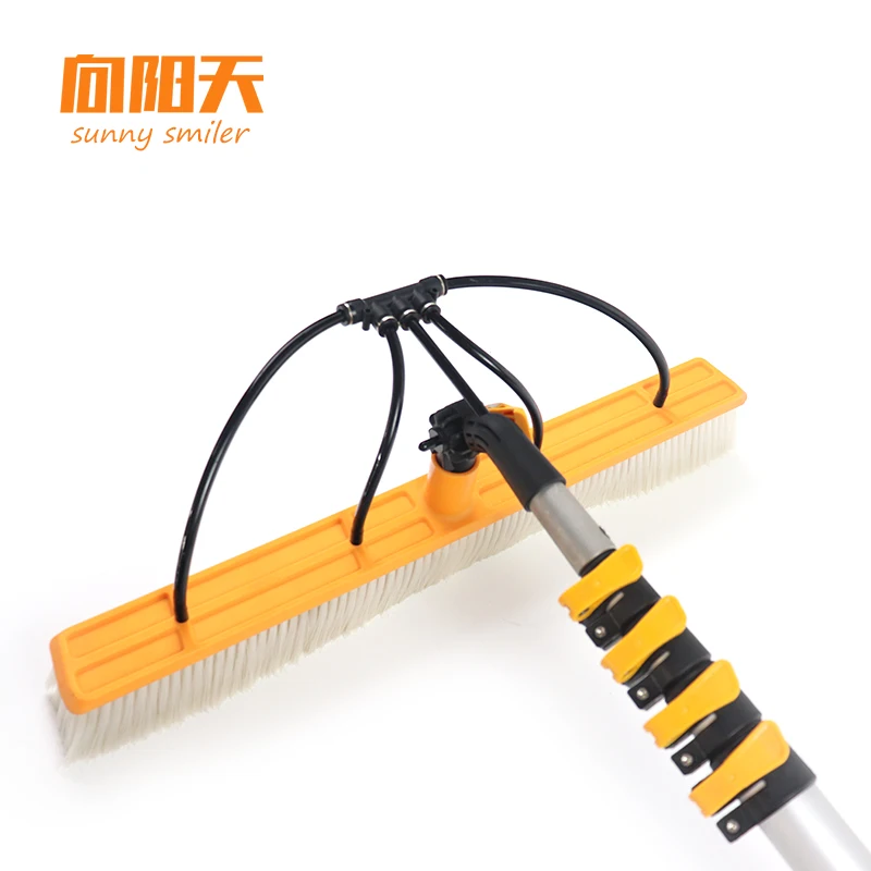 Sunnysmiler solar panel cleaning water Fed Pole tube brushes 30FT  extendable aluminum photovoltaic clean equipment tool