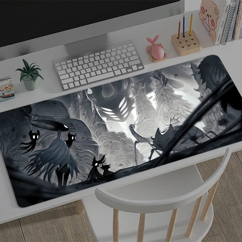 

Mousepad Large H-hollow Knight Gaming Keyboard Gamer Non-Slip Mouse Pad on The Table Desk Mat coaster Anime PC carpet Mouse Mats