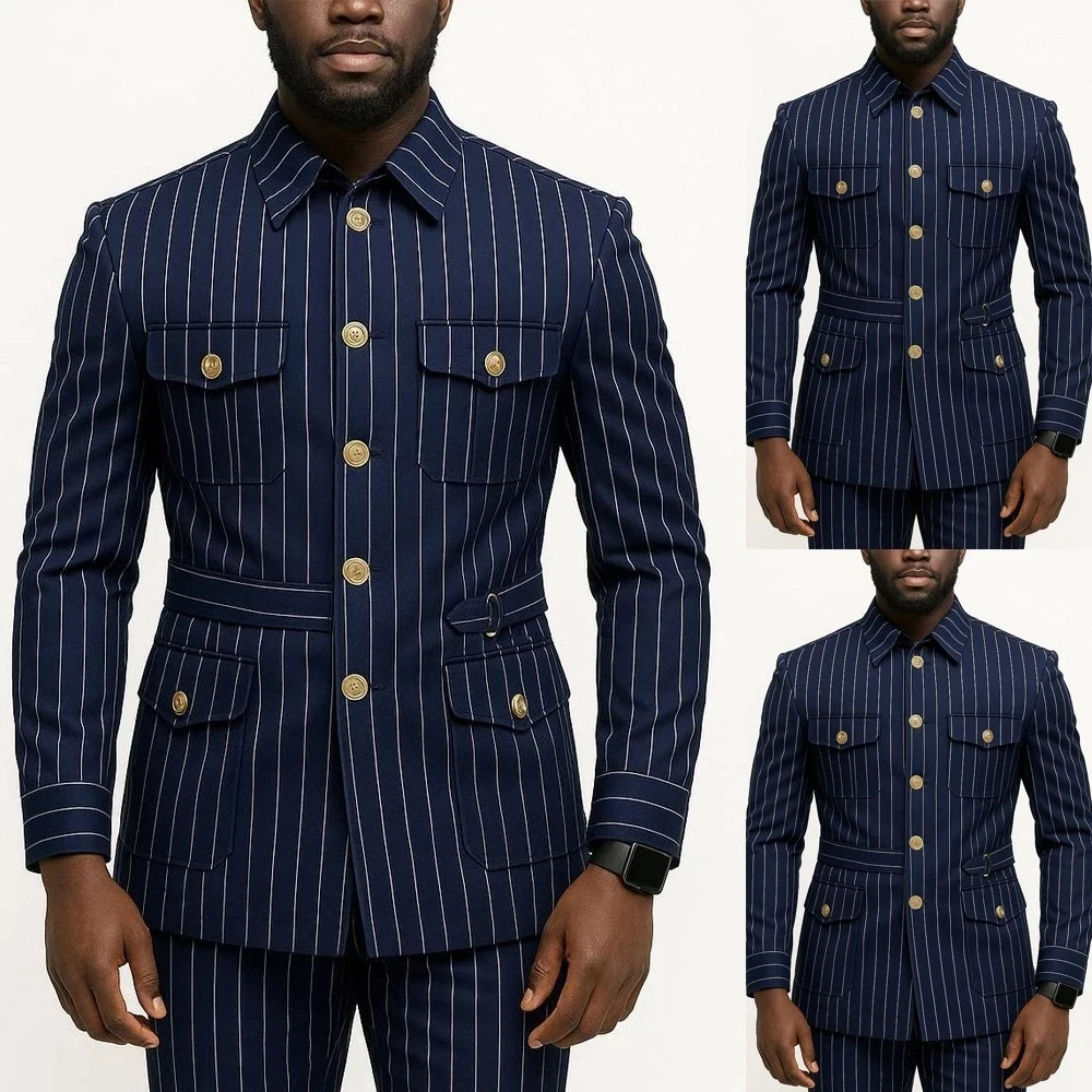 

Элегантные мужские костюмы, деловые, умные, повседневные, комплекты из двух предметов, куртка и брюки, высокое качество, офисная мужская одежда, костюм Homme