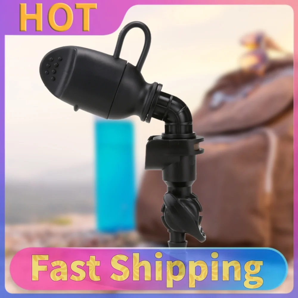 Silicone Water Bag Nozzle Replacement Straight Hydration Pack Suction Nozzle with Dust Cover Black for Climbing Cycling