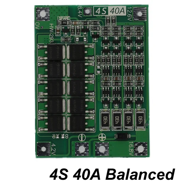 Защитная плата зарядного устройства литий-ионной батареи 3S 4S 40A 60A 18650 BMS для двигателя перфоратора 11,1 В 12,6 в/14,8 в 16,8 в с увеличителем баланса