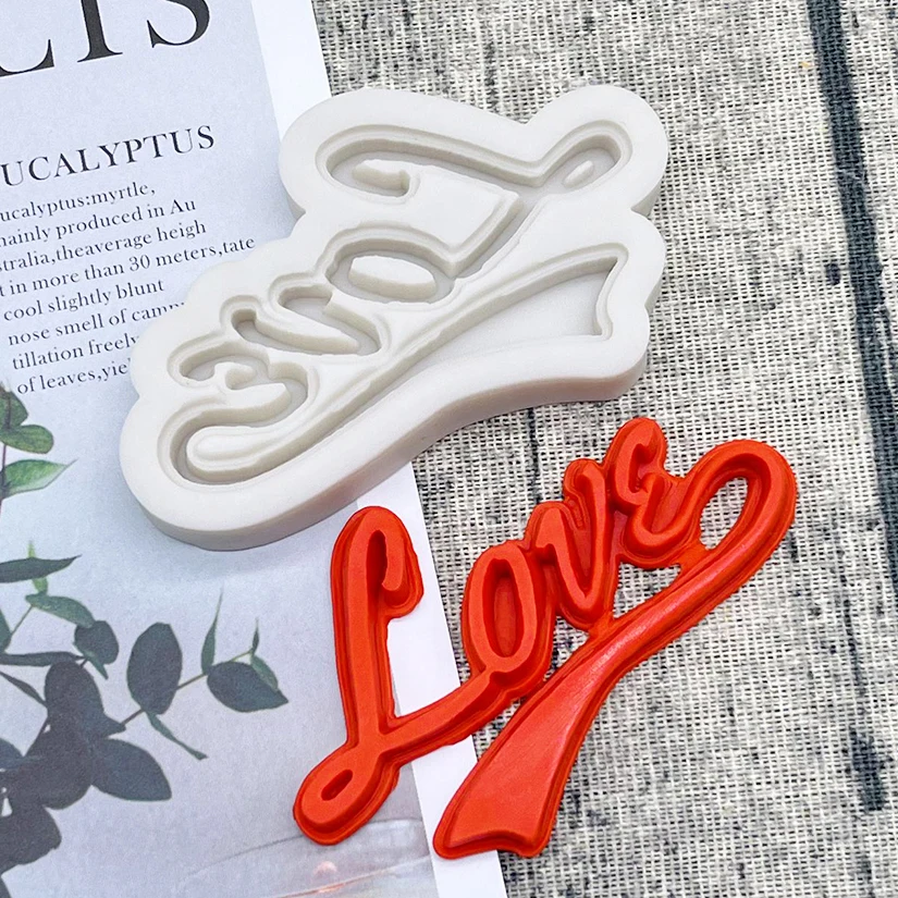 LOVE Silicone Sugarcraft Mold Resin Tools Cupcake Baking Mould Fondant Cake Decorating Tools