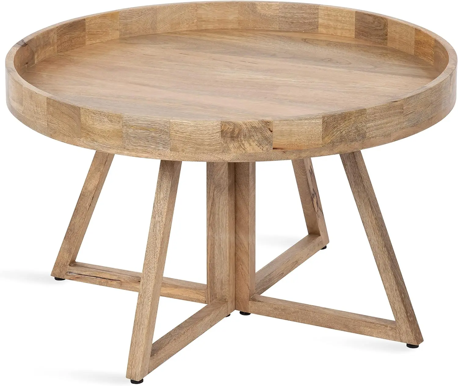 

Kate and Laurel Avery Round, 30 x 30 x 18, Natural Wood, Decorative Mid-Century Modern Coffee Table for Storage and Display, 30"
