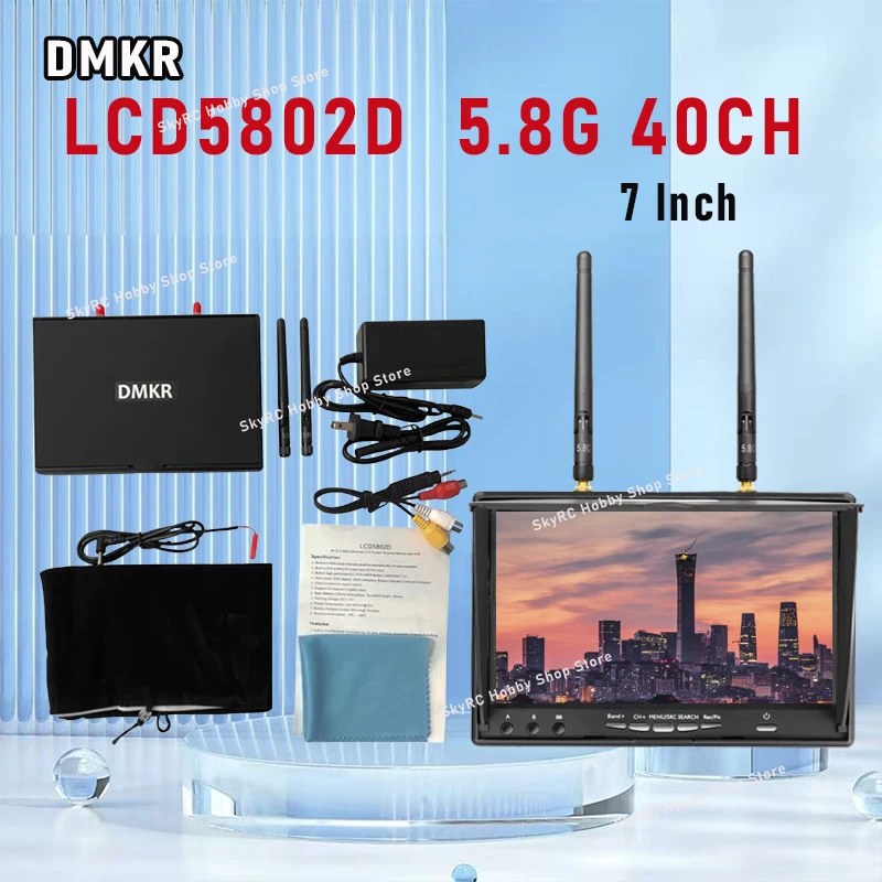 

LCD5802D 5.8G 40CH 7" Raceband FPV Monitor - 800x480, w/ DVR, Built-in Battery, for FPV Multicopters