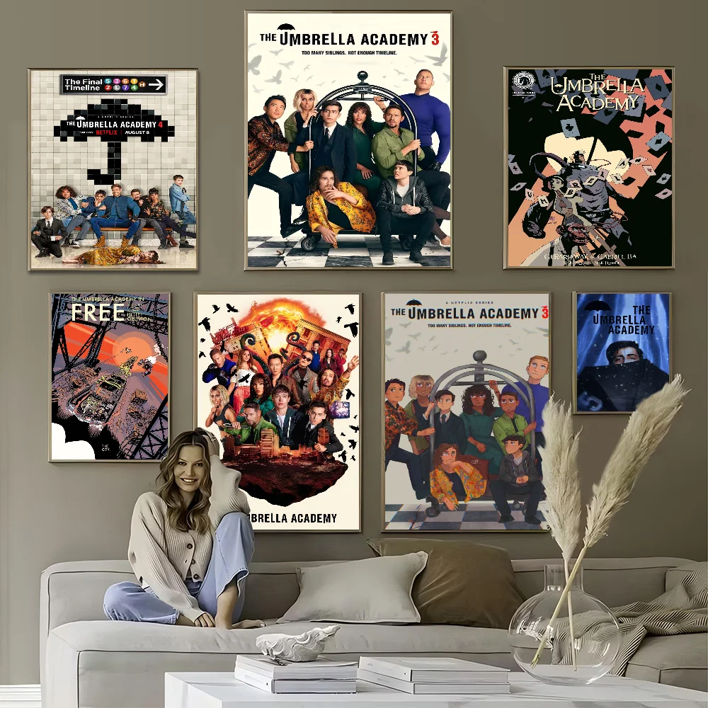

Umbrella Academy Anime Posters Sticky Decoracion Painting Wall Art White Kraft Paper Wall Decor