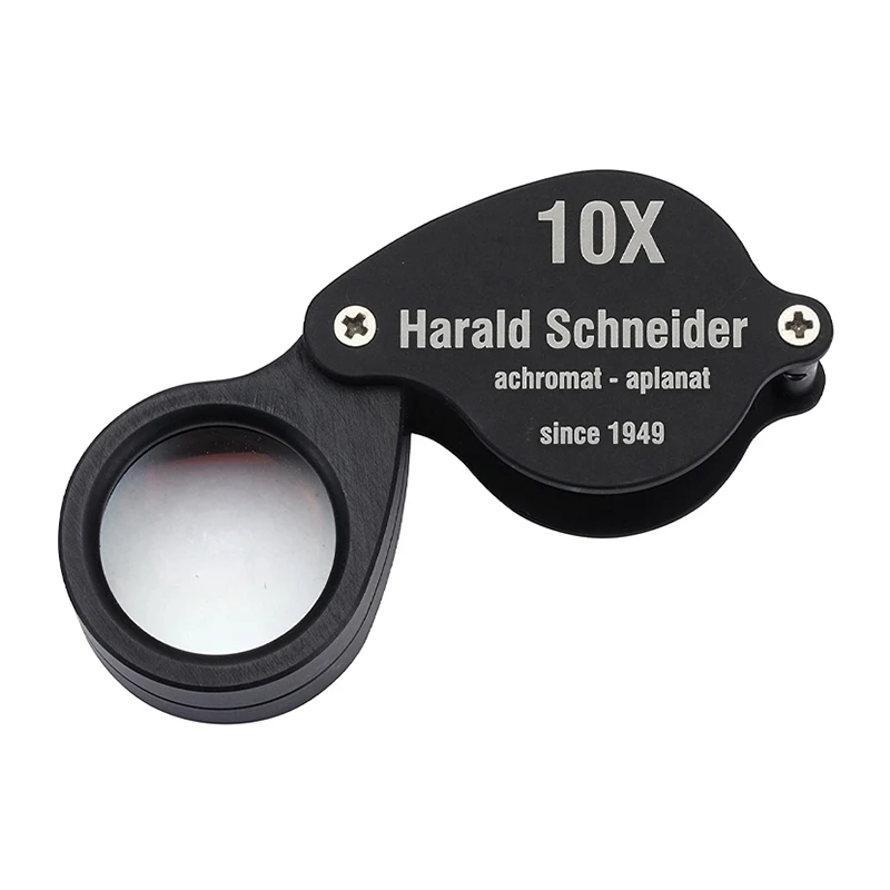 Original Harald Schneider L2 10X Jewelers Loupe, Thin Optical Lens, True Color Magnifier for Gem Inspection & Jewelry Appraisal