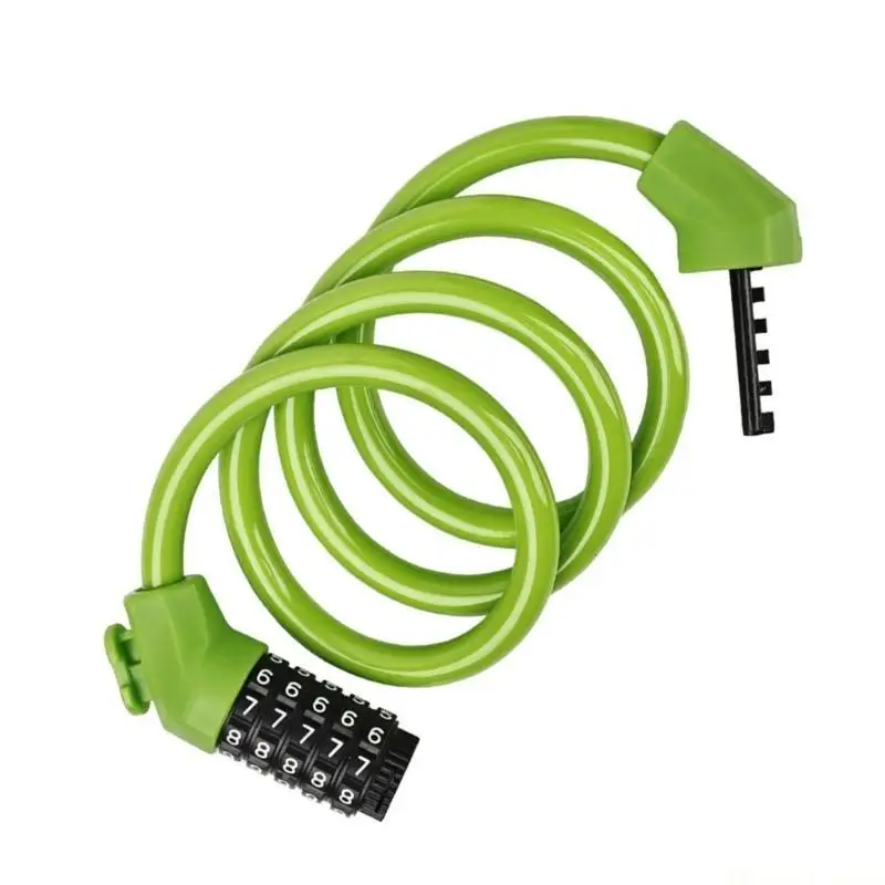 

31BE 5Digit Combination Bike Cable Locks Coiling Bike Locks Bike Password Lock