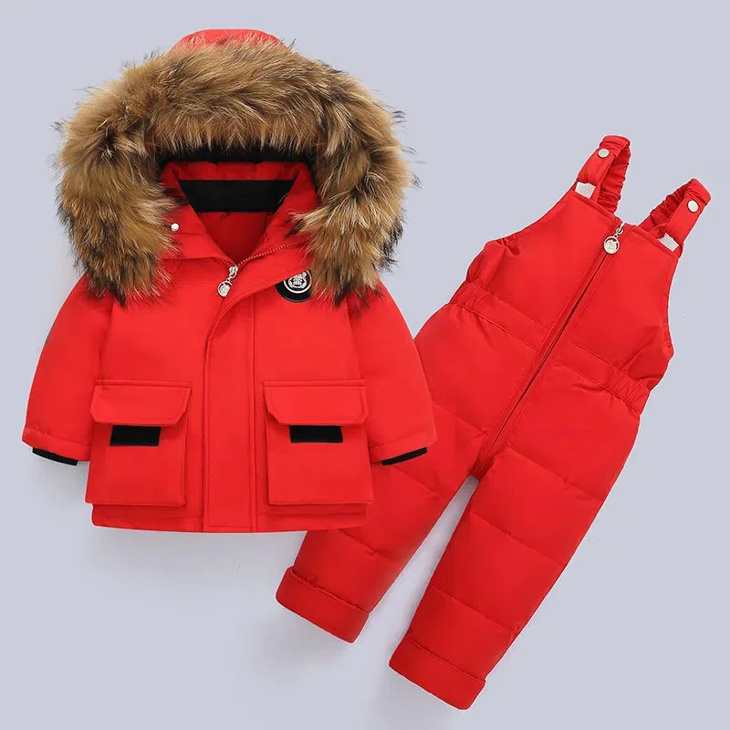 

Children Clothing Set 2pcs Baby Winter Warm Down Jackets Boy Thicken Jumpsuit Infant Overalls toddler Girl Clothes Kids Snowsuit