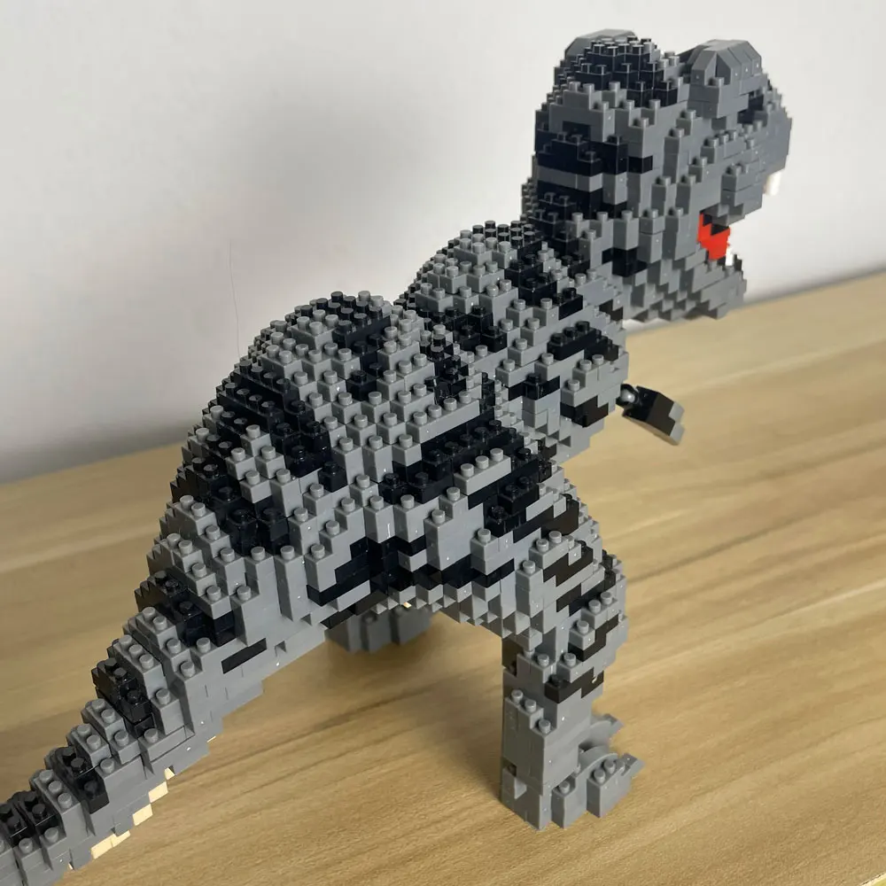 Knew-Built Deluxe Micro Mini Blocos de Construção, Dinossauro Tyrannosaurus Rex Velociraptor Modelos, Desktop Decor, Adulto Puzzle Brinquedos