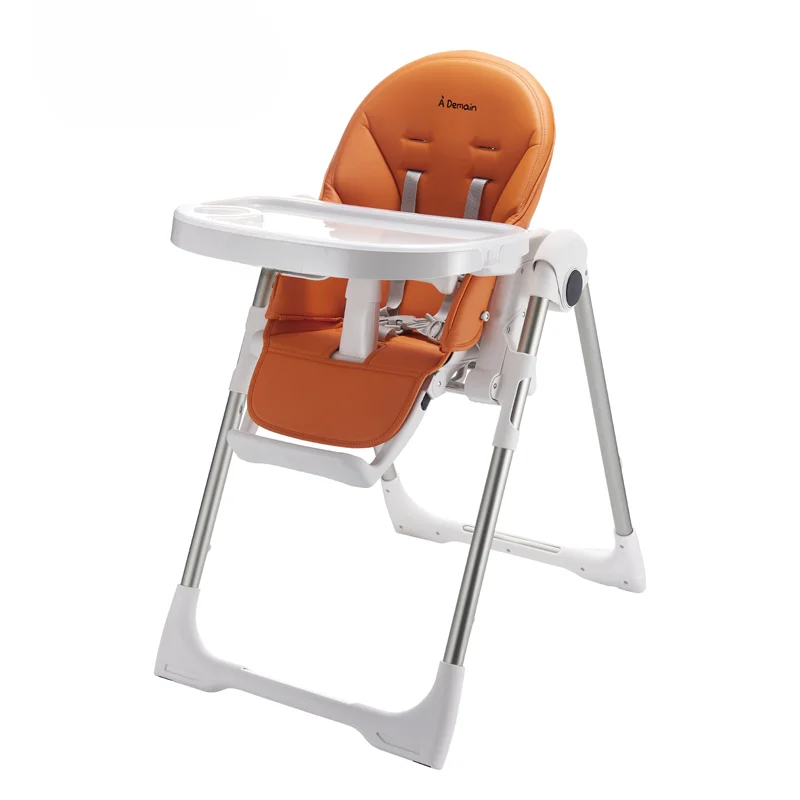 Baby High Chair for Feeding with Leather Seat Cover and Food Grade Plastic Table Baby Furniture Chairs