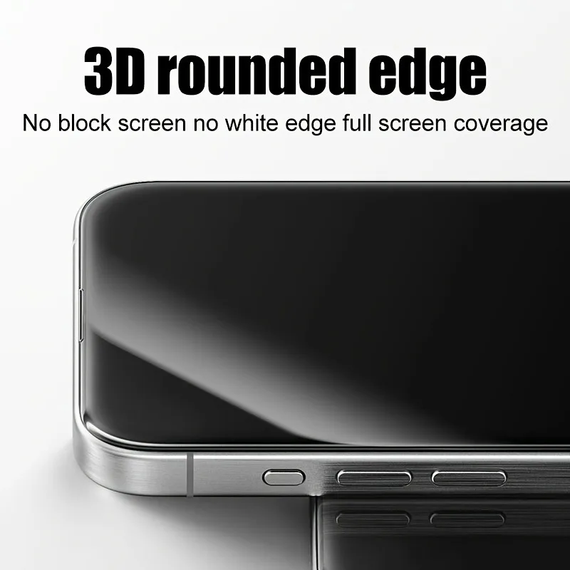 3 قطعة حافة سوداء الزجاج المقسى فيلم آيفون 11 12 13 14 15 16 برو ماكس 14 15 16 زائد XR XS ماكس HD واضح المضادة للخدش الزجاج #5