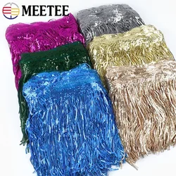 1/2/3/5Yards 20cm Sequins Tassel Fringe Trim Lace Ribbon for Sewing Latin Dance Dress Clothes Fabric DIY Craft Accessories