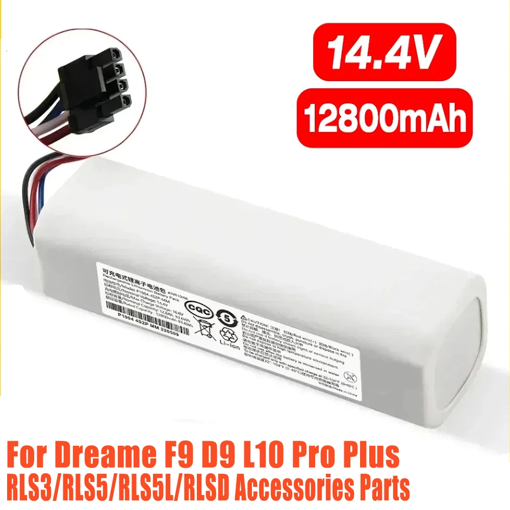 Original 14.4V 5200-12800mAh Robotic Vacuum Cleaner Replacement Battery For Dreame F9 D9 L10 Pro Plus RLS3 RLS5 RLS5L RLS5D Part