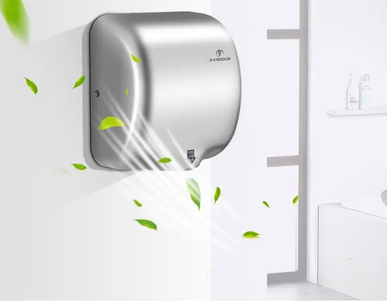 مجفف يدوي أوتوماتيكي قوي من الفولاذ المقاوم للصدأ سريع النظافة، مجفف يد كهربائي ممتاز لإمدادات المصنع مباشرة للحمام